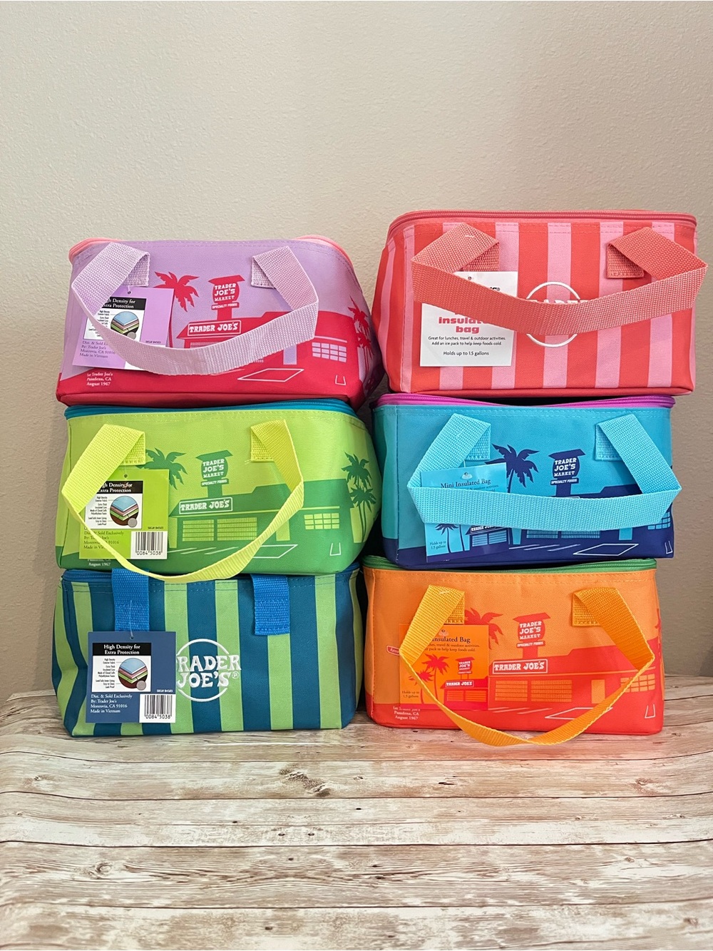 Trader Joes mini insulated lunch bag SET of 6 🌸